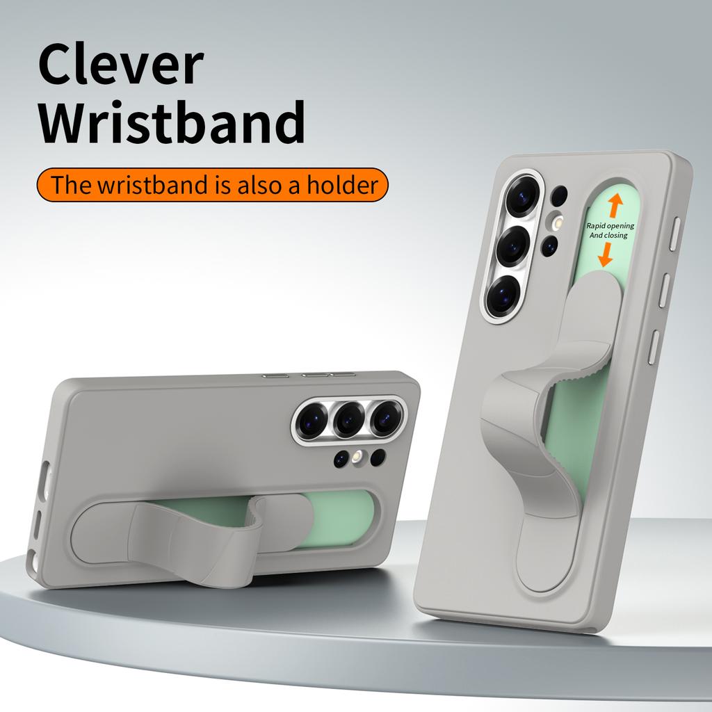 For Samsung Galaxy S25 Ultra Case Customizable Smart Key Control Wristband Kickstand PC + Silicone Phone Cover