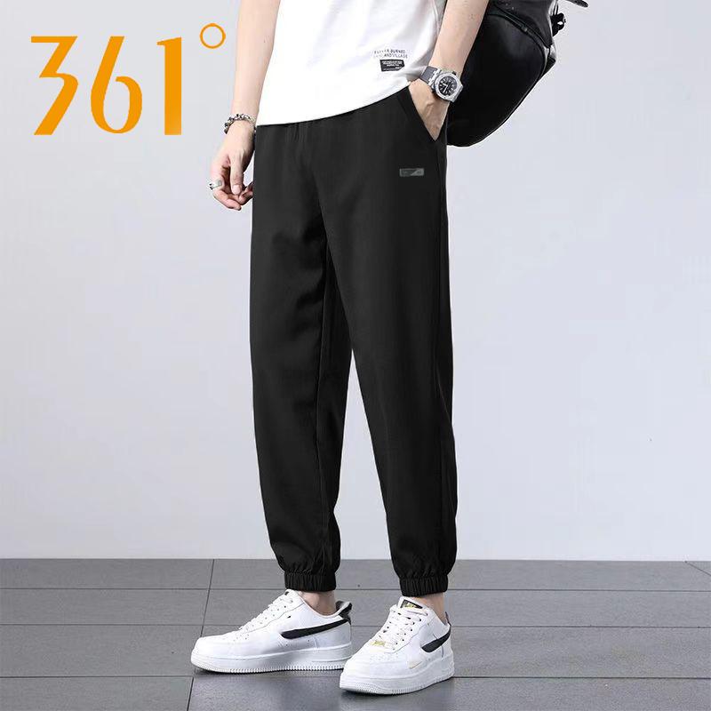 361 Men's Sports Pants Summer Thin Ice Silk Long Pants Loose Breathable Casual Quick-Dry Jogger Pants Nine-Point Pants