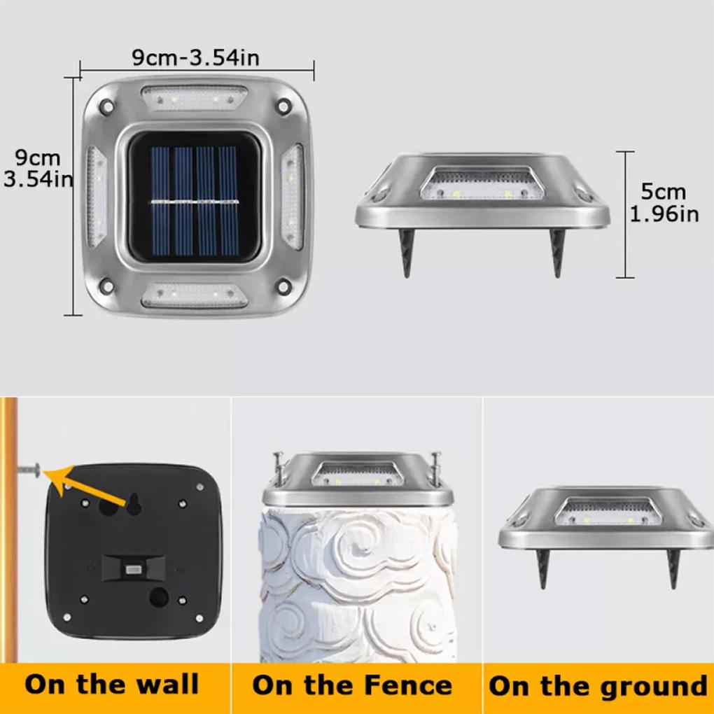 Solar Ground Light 8 LEDs Warm Light Solar Waterproof Garden Lamp Outdoor Courtyards Driveway Marker Light Wall Lights