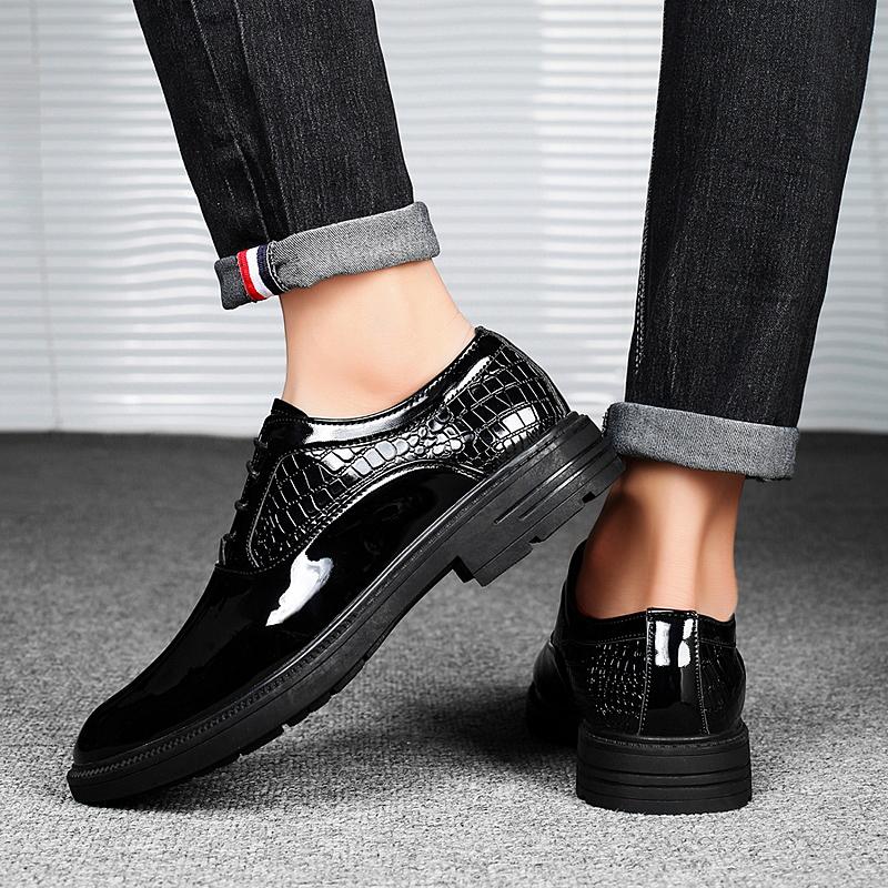 Scarpe da uomo in pelle a punta stringate nere rosse scarpe oxford formali in pelle da uomo scarpe basse da abito da lavoro da uomo scarpe da matrimonio da uomo