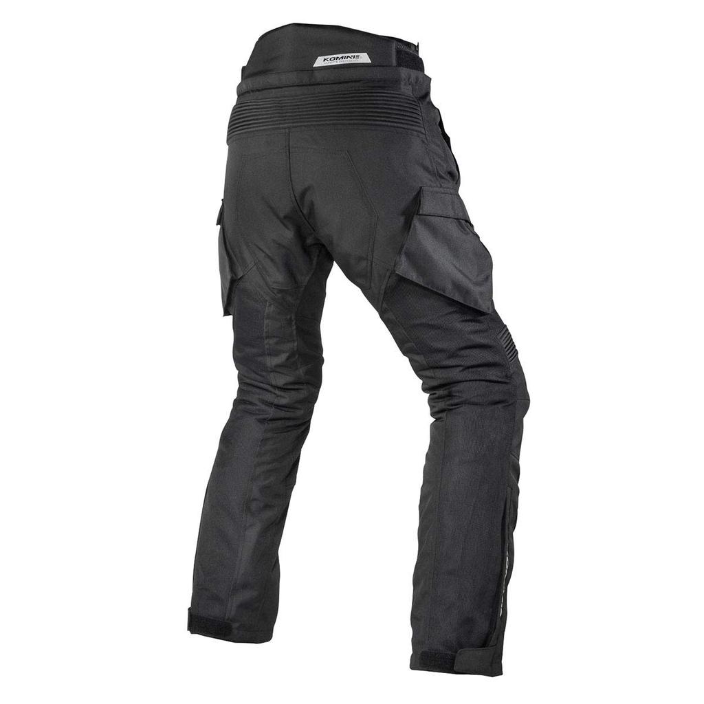 KOMINE Ochranné dobrodružné síťované kalhoty na motorku Černé L 12966 Na a Podzim Síťovaný materiál CE Standard Strečový materiál Chránič PK-746