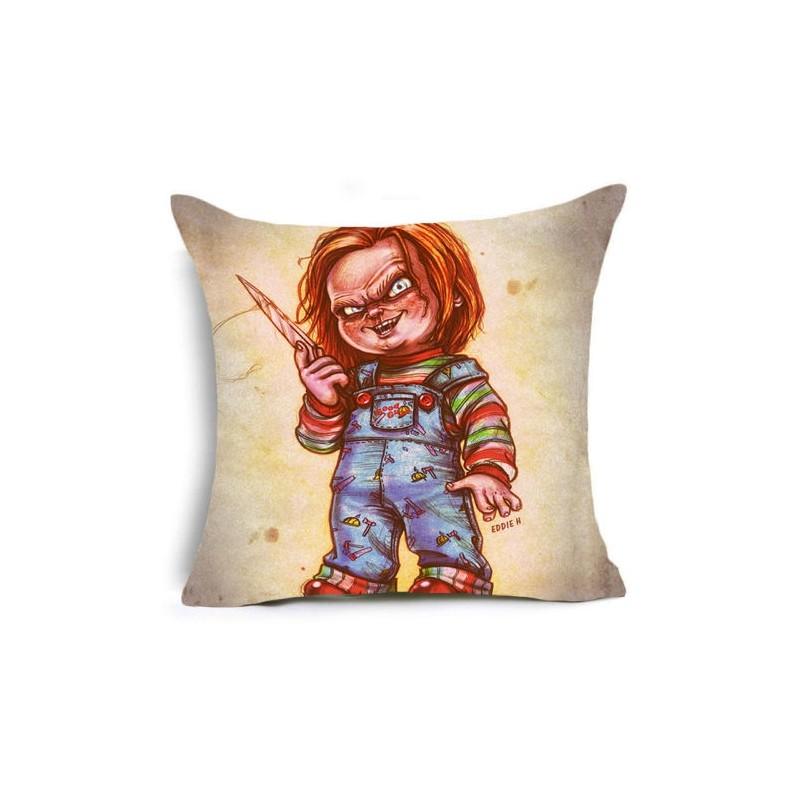Chucky Good Guy Doll Horror Movie Design Cushion Pillow Case Cover In Vibrant Colors