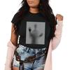 Shadow Printed Tshirt Casual Short Sleeved Suitable for All Seasons Fashionable and Versatile Womens Tshirt
