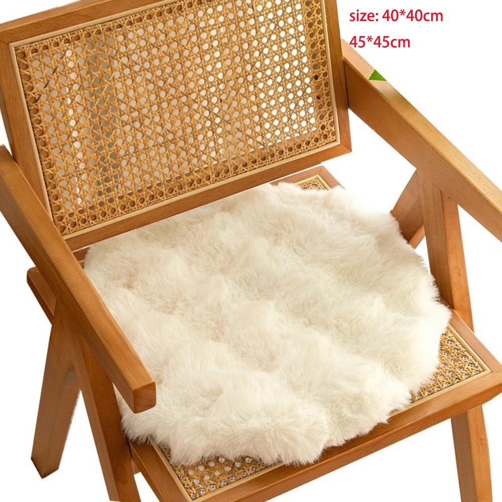 Winter Faux Rabbit Fur Cushion Thickened Stool Seat Mat Comfortable Round Seat Cushion Stool Seat