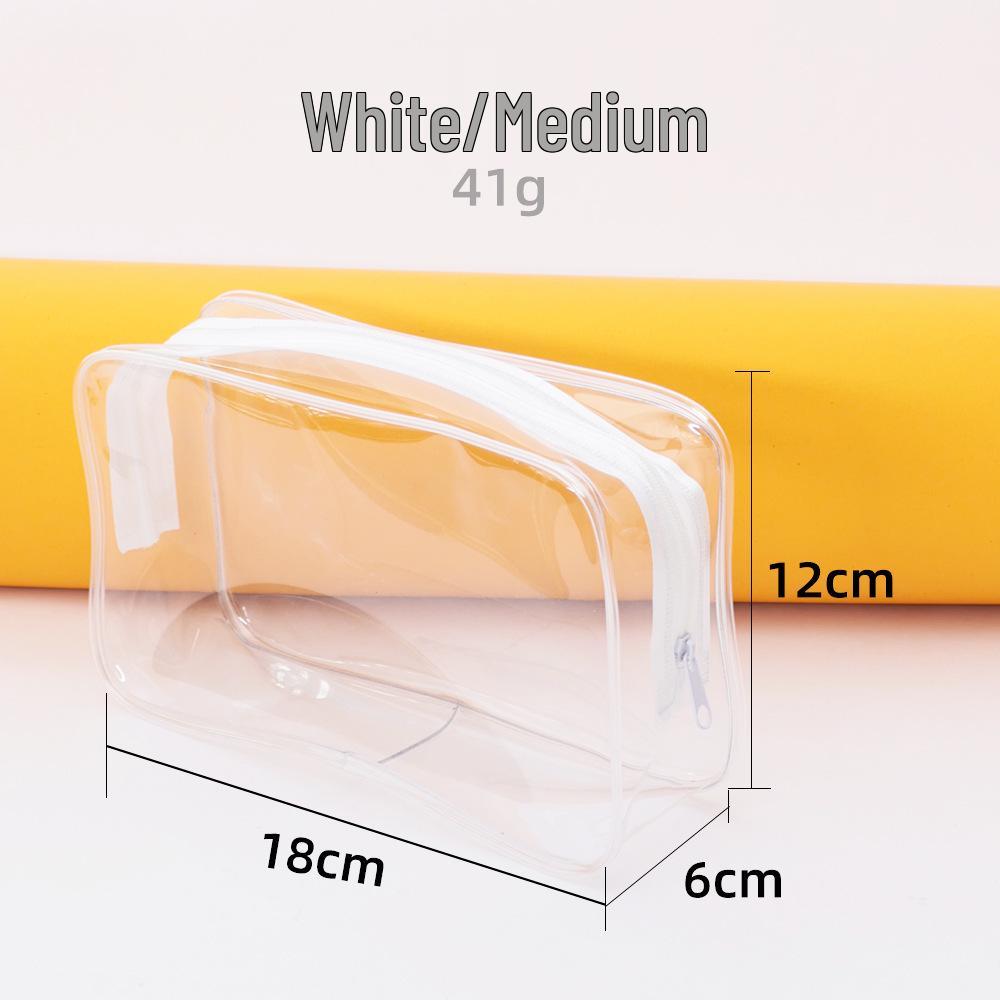 PVC Large Capacity Transparent Waterproof Makeup and Toiletry Bag with Zipper, Customizable Logo