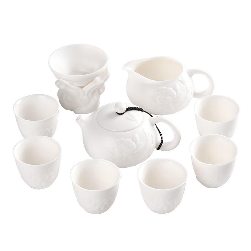 Chaxun White Jade Porcelain 12-Piece Tea Set