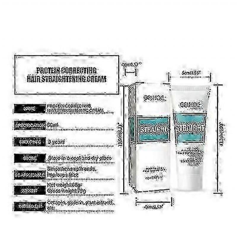 3pcs Hair Straightener Cream Permanent Protein Correcting Hair Straightening Cream Straight Hair Rebonding Cream
