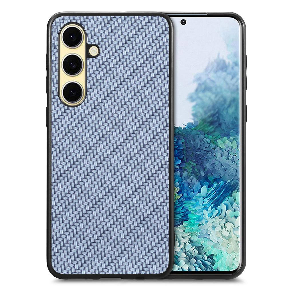 Pentru Samsung Galaxy S25+ Husă Textură Fibră de Carbon PU+PC+TPU Husă Spate Telefon