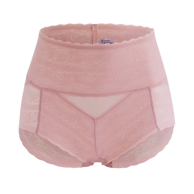 Flarixa Women Sexy Lace Panties High Waist Tummy Control Briefs Floral Perspective Uderwear Female Hollow Transparent Underpant