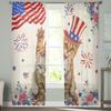 Amerikanische Flagge Mohn Katze Sheer Fenster Vorhänge für Wohnzimmer Küche Kinder Schlafzimmer Voile Hängen Vorhang