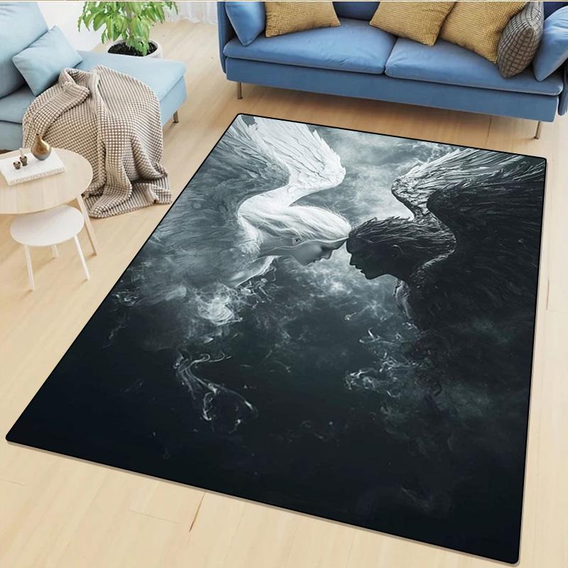 Angel and Demon Rug - Home carpet Office Decorative Carpet For Living Room Bedroom Door Mat Floor Rug Computer Chair Area Rug