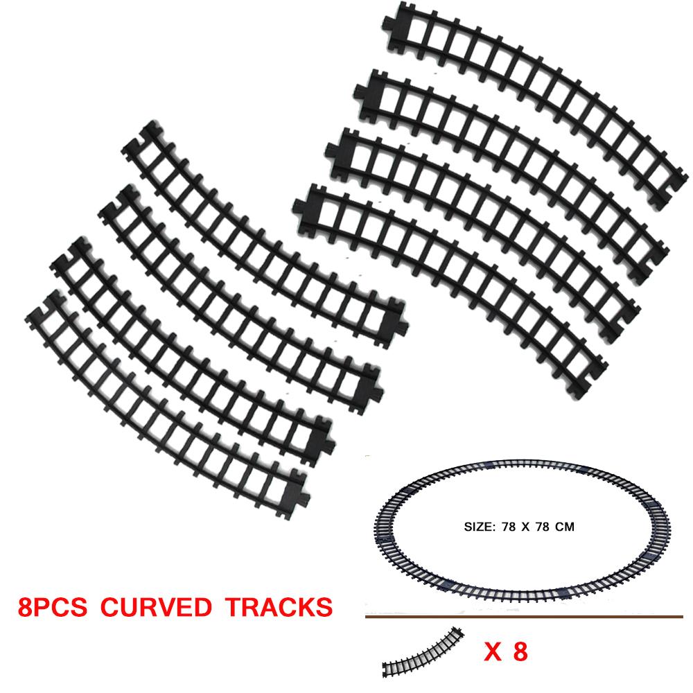 5cm wide Rail Track Expansion Pack for Railway King Classical City Train Flexible Track Straight Curved Rails Building Block Toy