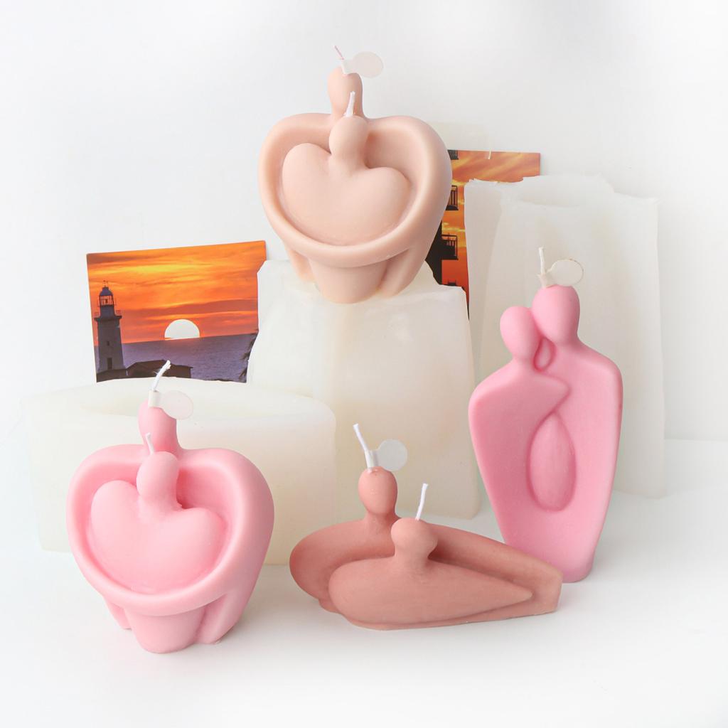Couple Portrait Silicone Candle Mold Epoxy Resin Mould for DIY Soap Candle Making Handmade Craft Gypsum Decors