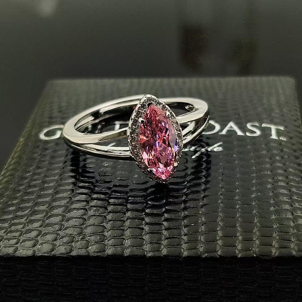 Horse Eye Ring Inlaid With Imitation Amethyst Topaz Colored Treasure Multi-Colored Garnet Live Women'S Ring