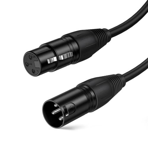XLR Cable, CableCreation XLR Male to XLR Female (XLR Cable) Balanced Cable 3-Pin Microphone Cable XLR Converter Canon Cable Black/1.8M