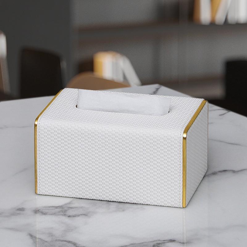 Boîte à mouchoirs de luxe de style européen, porte-mouchoirs en cuir de haute qualité, décoration pour salon, salle de bain, hôtel