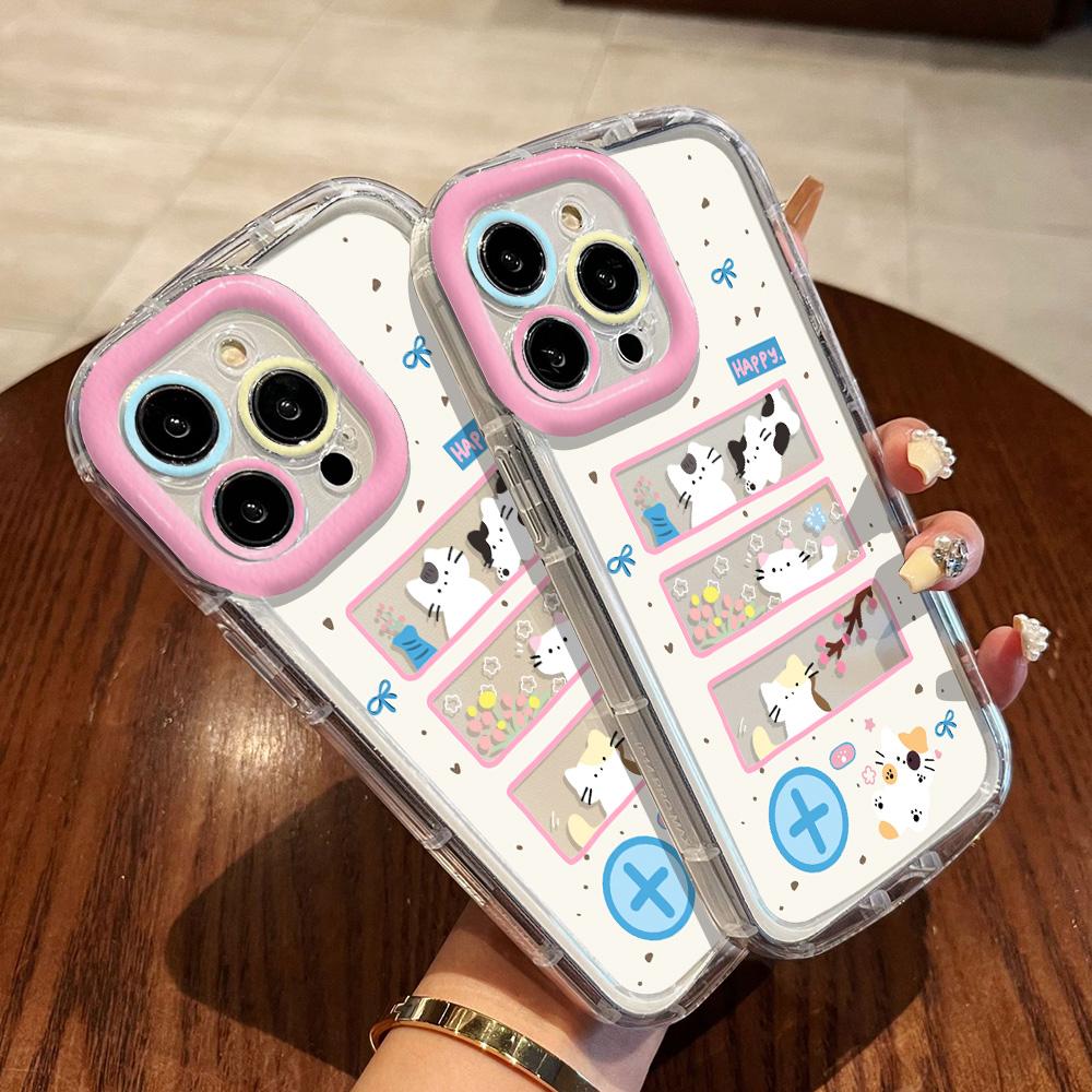 Mobile Phone Cases for iPhone 11 13 XR 15 Pro Max 12 14 Pro Max Case iPhone 16 7 Plus 8 Plus XS Max Cartoon Pattern Anti-drop Protection Shockproof