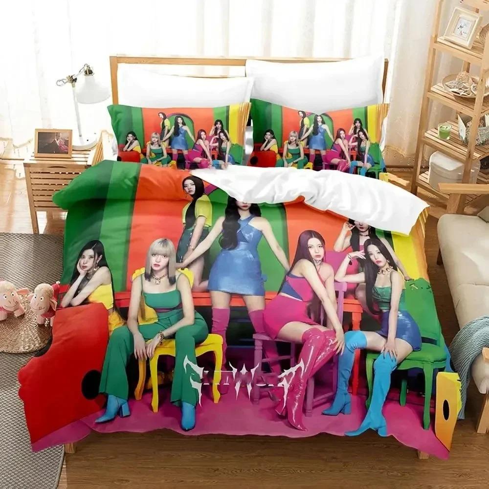 3D-Druck Kpop NMIXX Bettwäsche-Set Bettdeckenbezug Bett-Set Steppdeckenbezug Kissenbezug Bettdecke King Queen Size Jungen Erwachsene Bettwäsche-Set