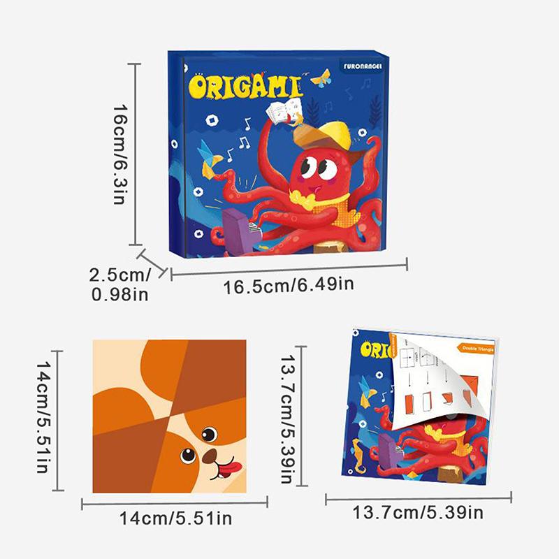 Origami Kit For Kids Ages 5-16, 108 Sheets With 54 Patterns & Instruction Book | Origami Paper Kit For Beginners & Advanced