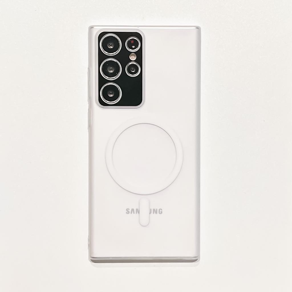 Applicable to Samsung S25Ultra mobile phone case PC ice mist magnetic suction s23 + skin matte lens film 22 ultra-thin hard case