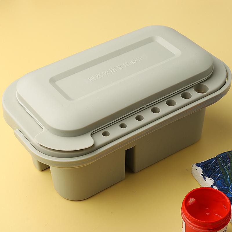 

3 в 1 очиститель для кистей, мойка, многофункциональная щетка для покраски, ведро для мытья инструментов, держатель для раковины, поднос, крышка для палитры серый