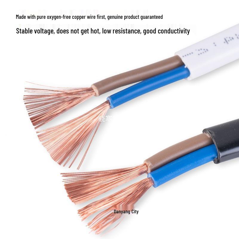 Pure Copper 2-Core RVVB Sheathed Power Cable 0.75/1/1.5/2.5 Sq Flat Parallel Wire