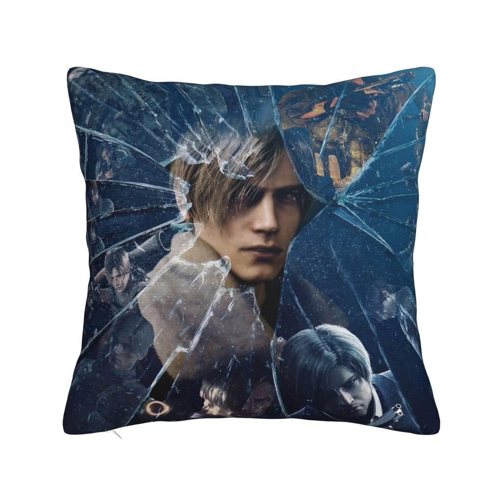 Romantic Pink Bow Leon S Kennedy Pillowcase Printed Fabric Cushion Cover Gift  Throw Pillow Case Cover Home Square 18"