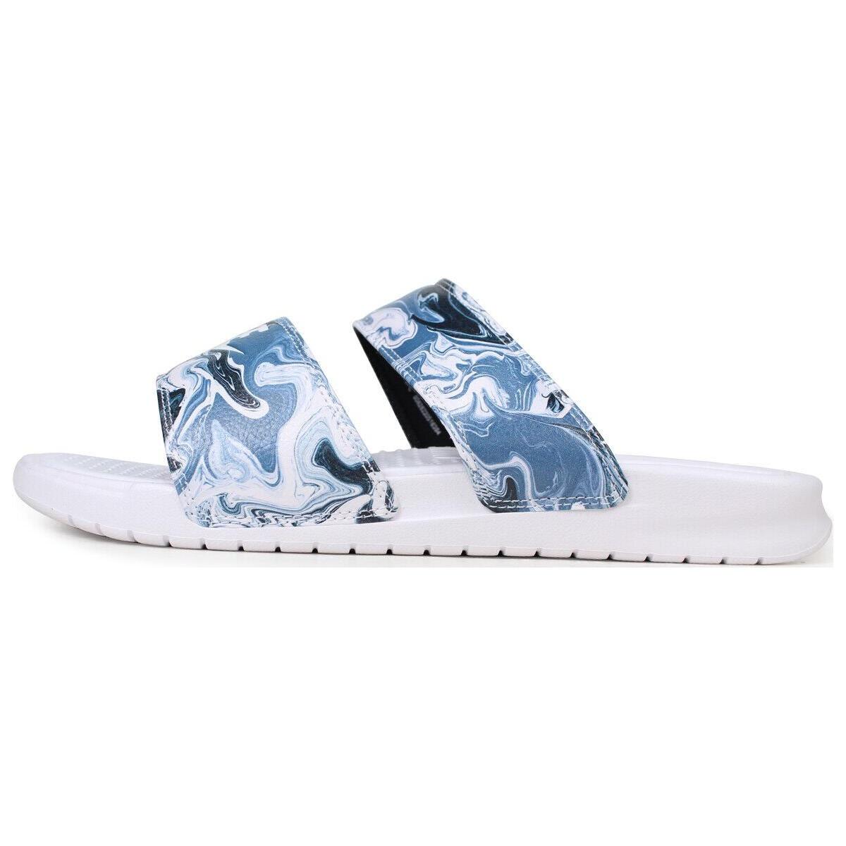 (WMNS) Nike Benassi Duo Ultra Slide White Blue Black Women s 819717-002 EU 39