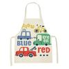 Car Pattern Painting Apron Vehicle Theme Cleaning Clothes New Children's Apron  Home Use