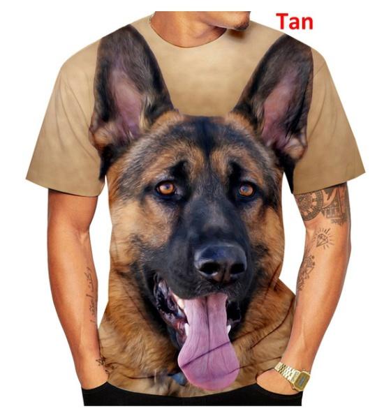 2024 Men Summer New Fashion Unisex Funny 3D Printed Dog T-shirt Cute German Shepherd 3D Printed T-shirt