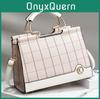Elegant Pu Fabric Checkerboard Handbag For Moms With Multiple Storage Pockets