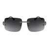 HBK 2023 Rimless Gradient Lenses Diamond Square Sunglasses UV400 Protection Alloy Frames Women