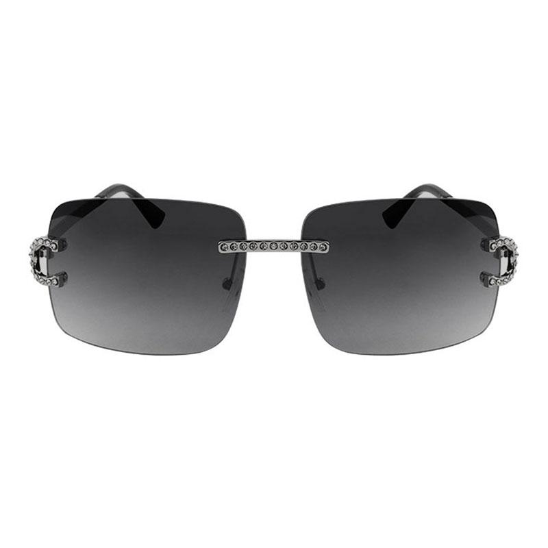 HBK 2023 Rimless Gradient Lenses Diamond Square Sunglasses UV400 Protection Alloy Frames Women