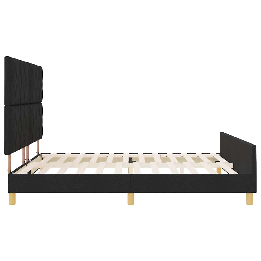Bed Frame with Headboard Black 180 x 200 cm Fabric