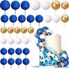 32Pcs Blue Ball Cake Topper Decorations Mini Balloons Cake Topper Sticks Foam Balls Cake Picks Cake Topper Balls Cake Decor