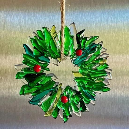 Crystal Christmas Tree Ornaments Clear Wreath/Tree Christmas Hanging Ornament for Holiday Indoor Outdoor Home Decor