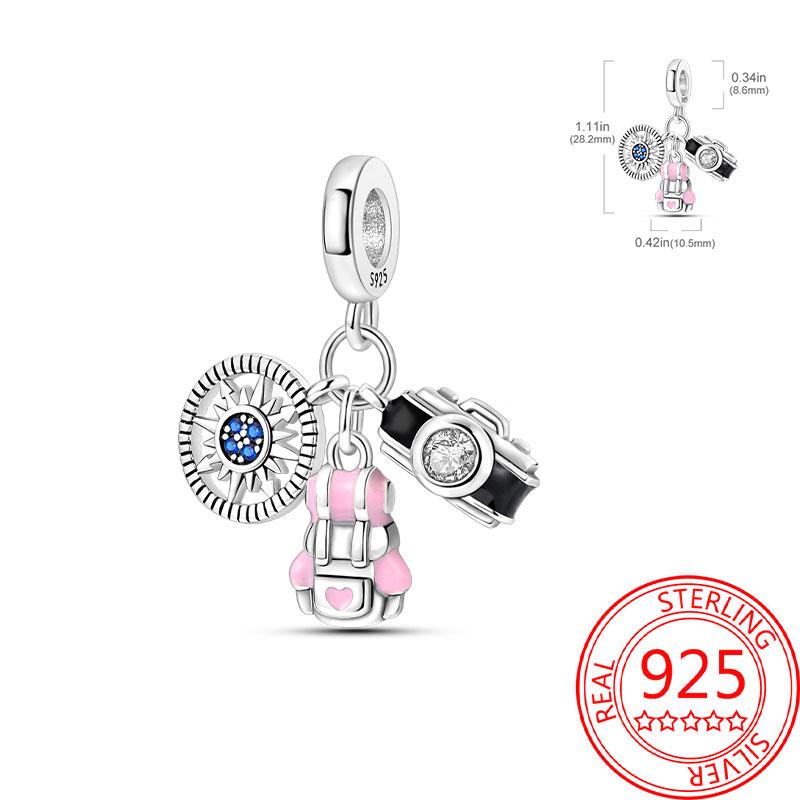 Miedziany Wieża Eiffla Samolot Podróżny Zawieszka Koraliki Pasują do Bransoletki Charm Oryginalnej Dla Kobiet Tworzenie Biżuterii