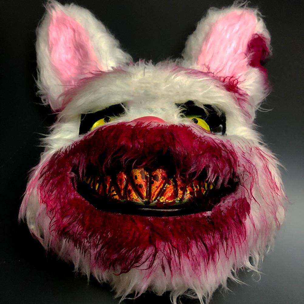 Maschera Realistica Testa di Coniglio Maschere Malvagie Horror Scherzose Maschera Coniglio Sanguinante Maschera Feste di Carnevale Costume di Halloween Oggetti di Scena del Terrore