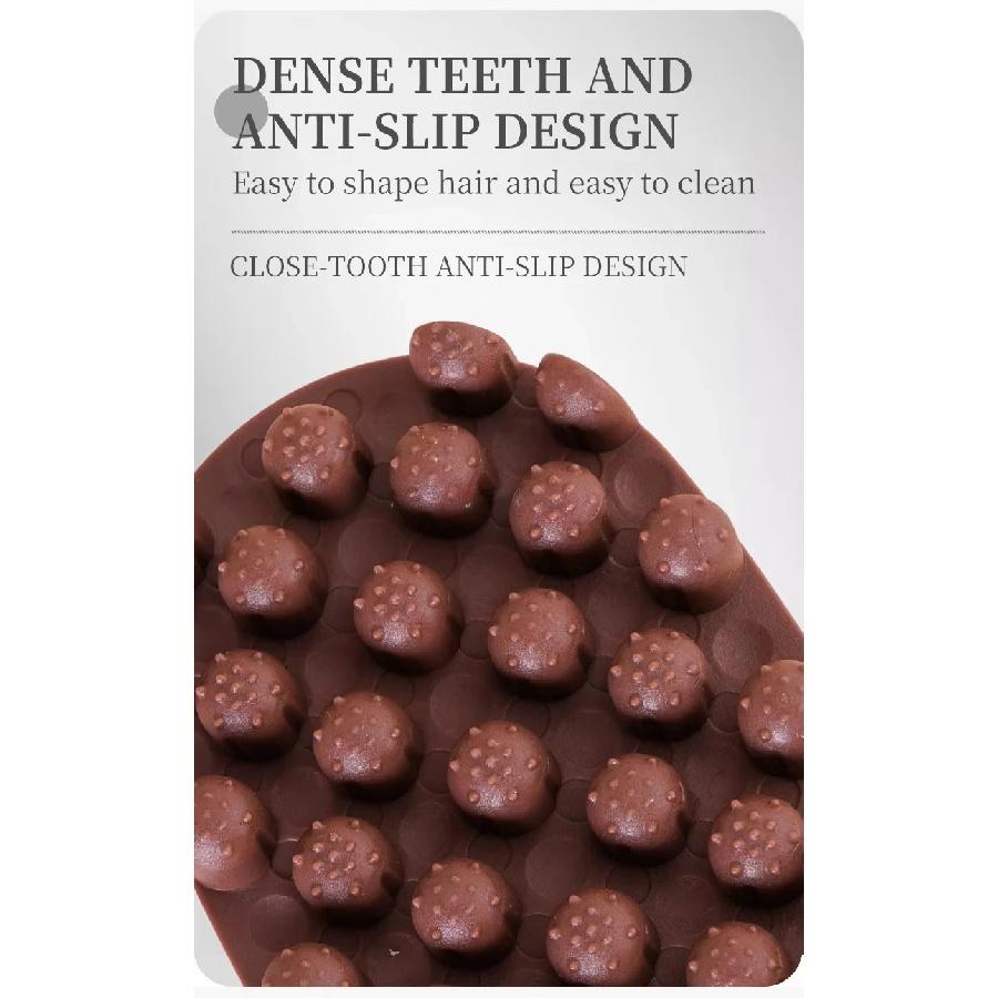 WANMEI Silicone Magic Twist Hair Brush Portable Easy-Rinse Durable Unisex Hair Comb for Normal Hair-Styling Accessory for Curly