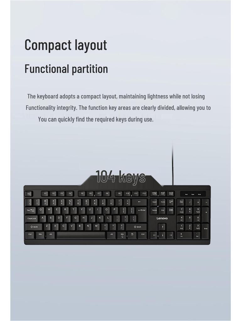 Lenovo Slim Ergonomic USB Keyboard with Micro-Arc Keycaps