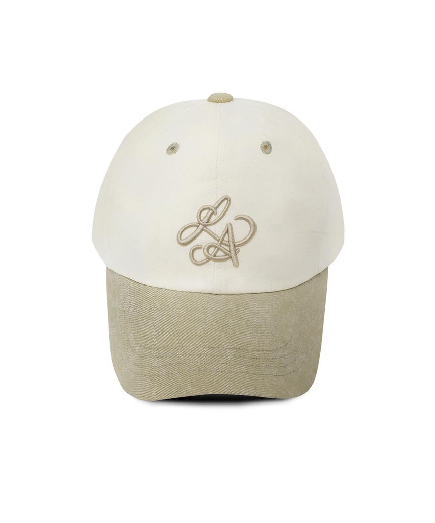 Line Binyu La Two-Tone Ball Cap - Beige & Cream