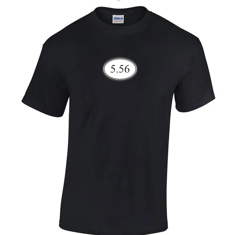 

Oval 5.56 T-Shirt Black White Tee Shirt Cotton nato S-5XL S