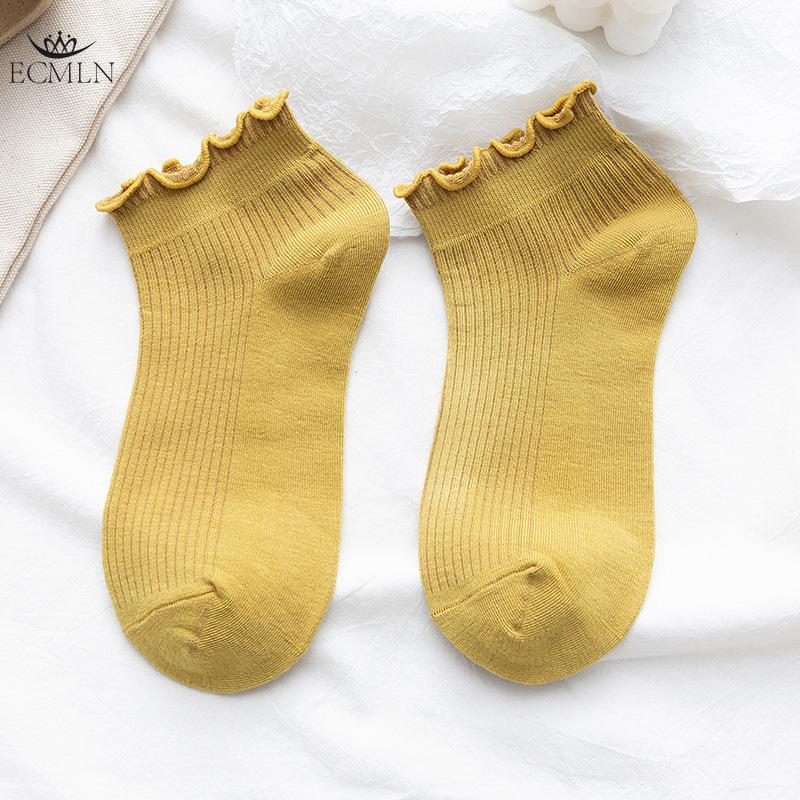 

Женские носки с завитками салата, носки-трубы, однотонные ворсовые носки, милые повседневные чулки, носки one size жёлтый