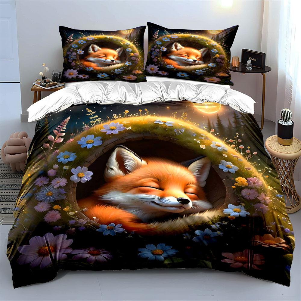 Dreamy Fox Bloom. Bedding Sets Duvet Covers Pillowcases(1* Duvet Cover 2* Pillowcases Without Duvet Insert)