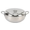 Stainless Steel Fryer Pot with Thermometer Lid Oil Drip Drainer Rack Multifunctional Deep Frying