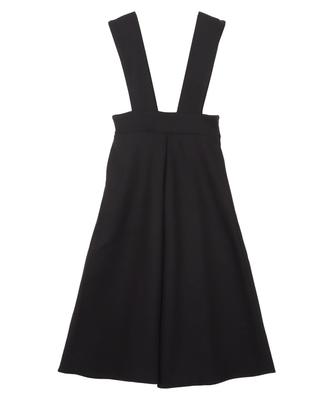 Kobe Lettuce Faux Wool Flared Jumper Skirt [E3239] Free Size Black