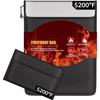Bolsa de documentos ignífuga (5200℉) con Estuche de Viaje Organizador Ignífugo, Bolsa de Dinero Segura de 8 Capas para Documentos Importantes, Efectivo, Objetos de Valor