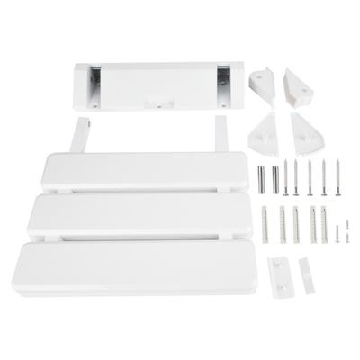 Wall Mounted Drop Leaf Shower Seat Foldable Bathroom Bench For Home Sauna Room Use White