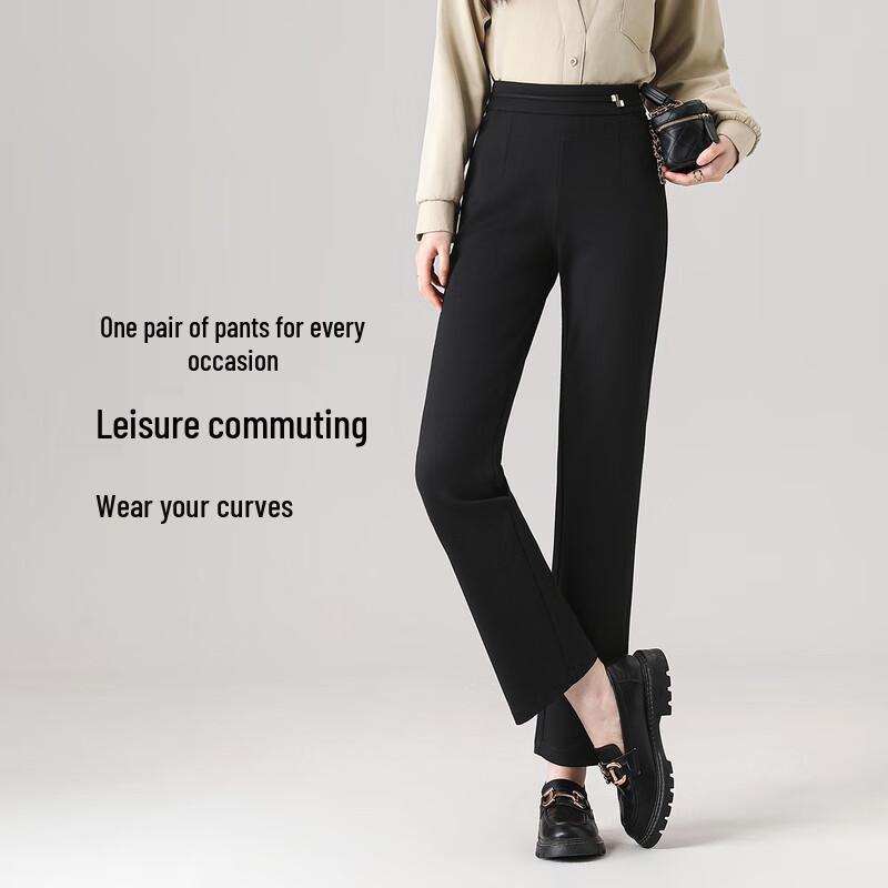 Sishuinianhua Women's Elegant Cropped Casual Pants L22003K1