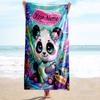 1PC Custom Name Magical Panda Beach Towel Highly Absorbent And Sand-Resistant Towel for Swimming, Pool, Yoga, And Travel Lightweight